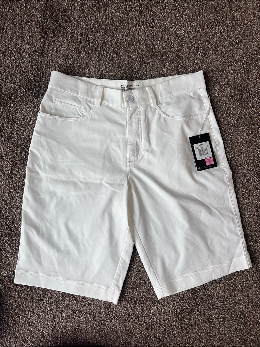 Nike Men’s White Flat Front Performance Shorts